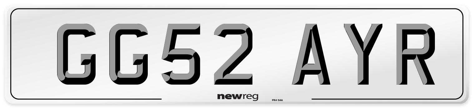 GG52 AYR Number Plate from New Reg